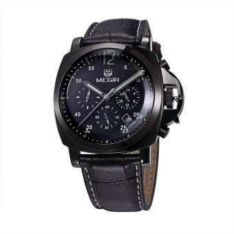 Niudun MEGIR men watch quartz watch student waterproof sports watchnon-mechanical belt 3006 (black) - intl  