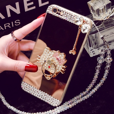OPPO R9S Phone Case R11 A59 Cermin TPU Diamond R9plus Kreatif Pelindung Cover A39 R7SA57 (Warna: Perlu Lanyard Kontak Pelanggan Harga/Ukuran: OPPO A57)-Intl