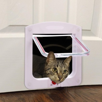 Gambar ouhofus Lockable Flap Safe Door Tunnel For Cats And SmallDogs,White   intl