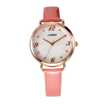 oxoqo Hot Sale Fashion SINOBI Women Dress Luxury Brand Watch Relogio Masculino Quartz Clock Wristwatch Big Number Watch Women Gift (Pink)  
