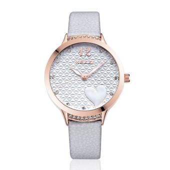 oxoqo KEZZI Brand 2016 Hot Sale Luxury Women Watches Ladies' Leather Wristwatch High Quality Lady Diamond watches Relogio Feminino (White)  