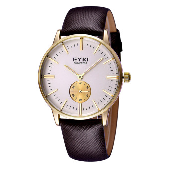 oxoqo Men Brand EYKI Watches 30m waterproof leather women Men's Watch Business Casual Fashion Quartz Watches montre homme (gold) - intl  