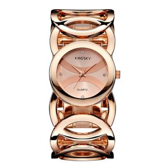 oxoqo Sales of kingsky brand watches hollow vacuum plating quartz watch female foreign trade import movement (Rose Gold)  