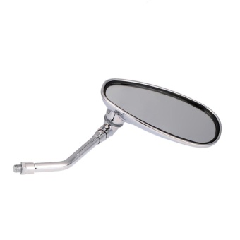 Gambar Pair Motorcycle Rear View Mirrors Universal Chrome Oval 10mm Thread   intl