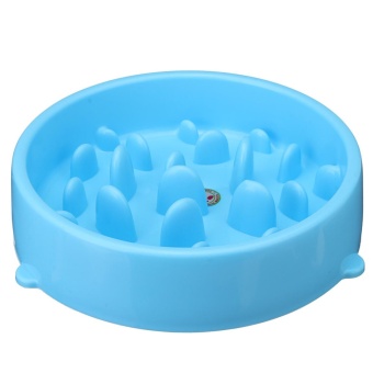 Gambar Pet Dog Cat Slow Eating Bowl Bloat Puzzle Healthy Feeder Interactive Fun Resin Blue   intl