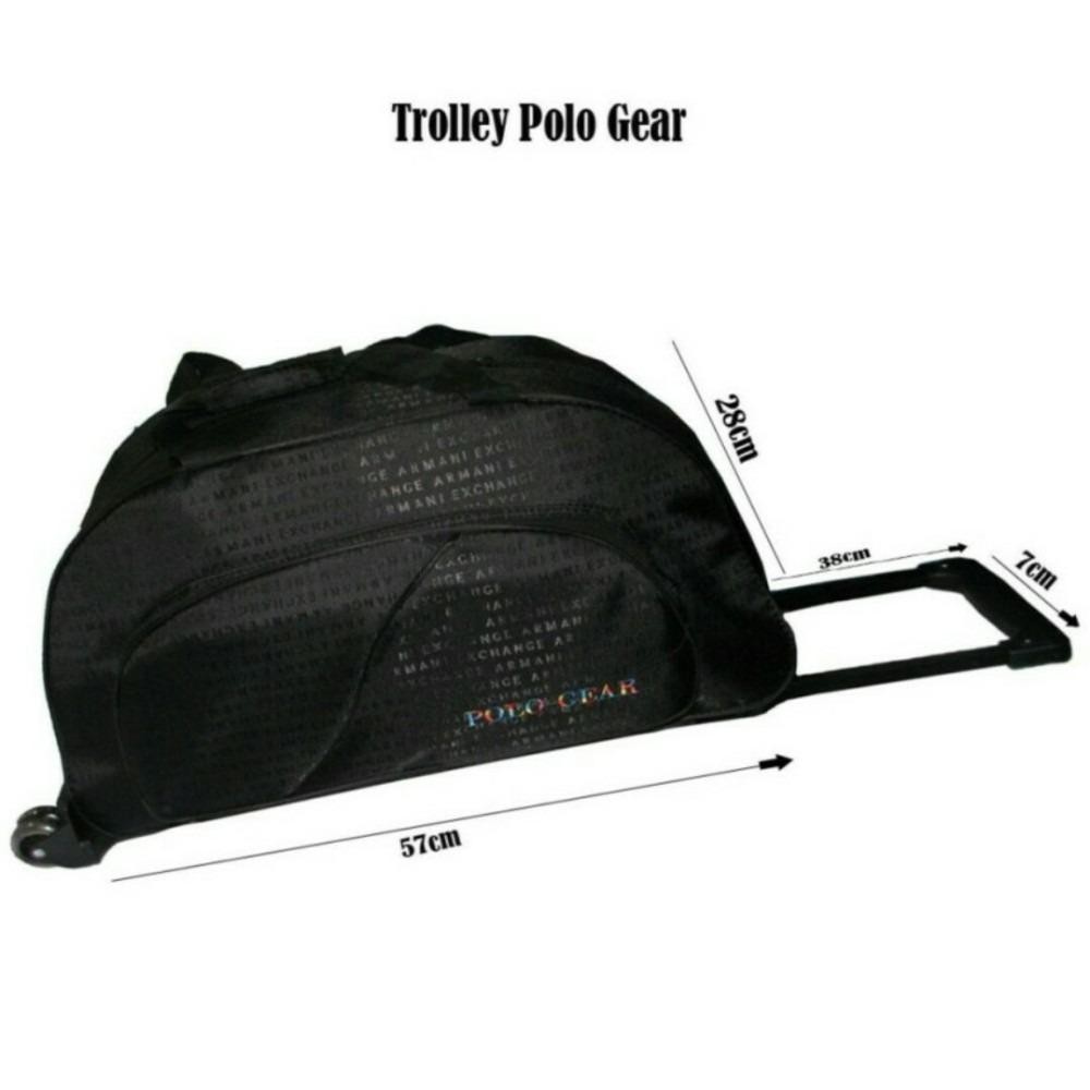 Polo Gear Travel Bag Tas Pakaian Trolley For Traveling Motif 8826-18 ZV Black Motif