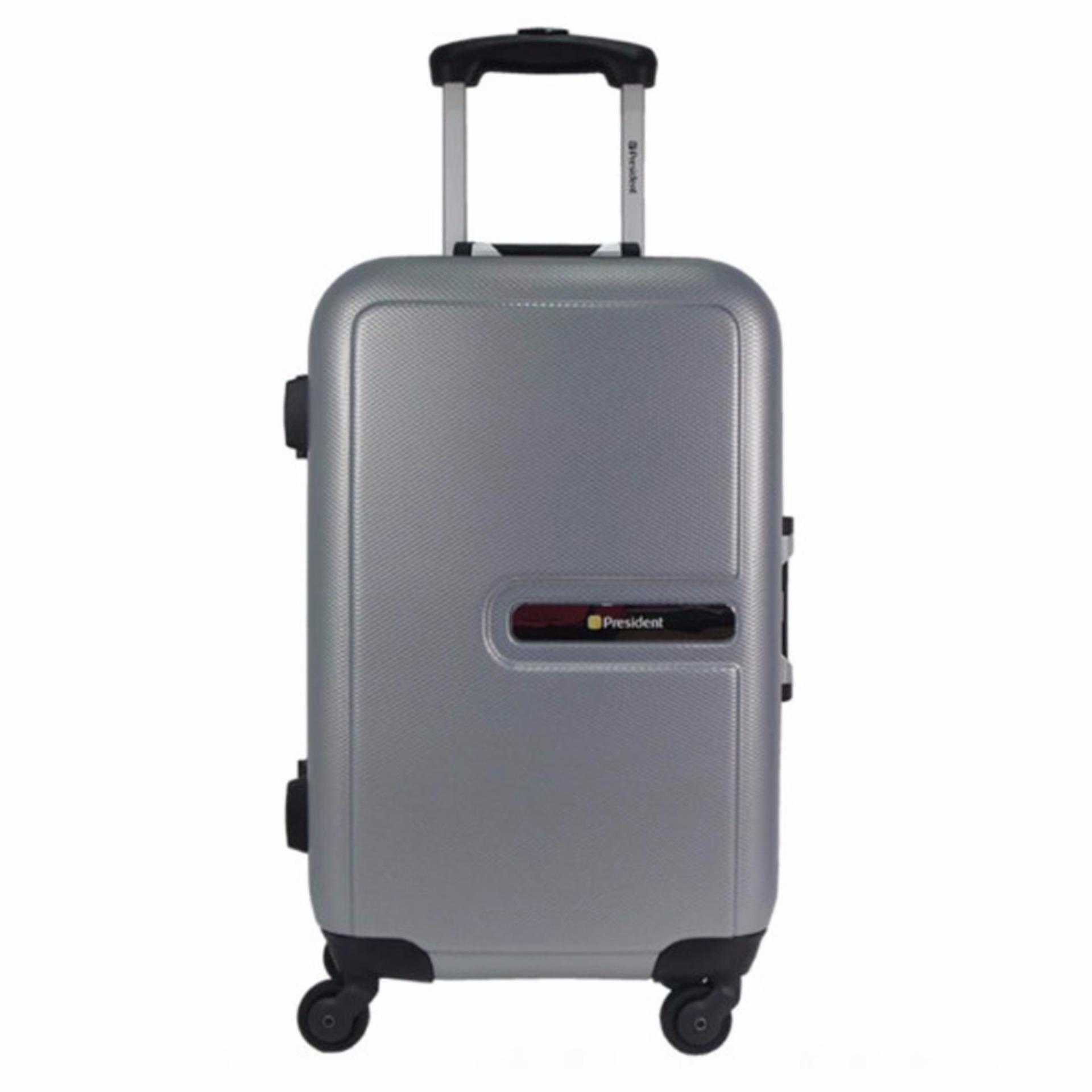 President Koper Hardcase Luggage 20 Inch 5267B-20 Travel Anti Theft Original - Silver