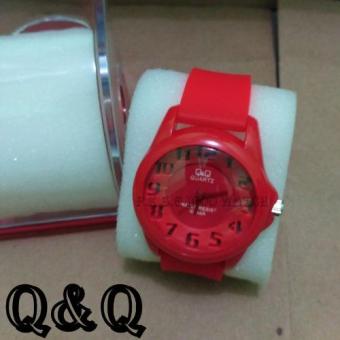 Q&Q Watch - Jam Tangan Wanita dan Pria - Rubber Strap - QQP.K.S.G 874604 Red  
