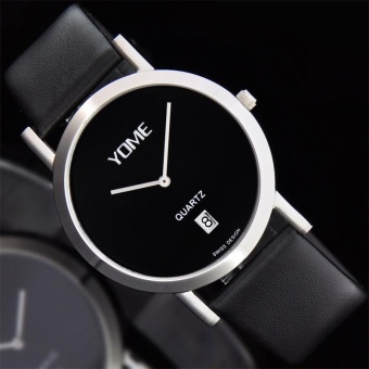 quzhuo YOME is the brand's simple and casual fashion quartz watch Korean men's watch belt, ultra-thin lovers (1 X women Watch) (Black)  