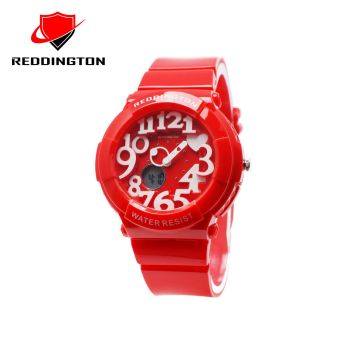 Reddington RDT5433DTM Dual Time Jam Tangan Wanita Rubber Strap ( Merah )  