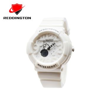 Reddington RDT5433DTP Dual Time Jam Tangan Wanita Rubber Strap ( Putih )  