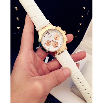 Gambar Retro kulit emas high end fashion Jam Watch