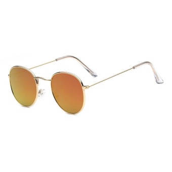 Retro Round Frame Sunglasses Bright Reflective Sunglasses-Gold Box Barbie Powder Film - Intl April 2018 - 5 Retro Round Frame Sunglasses Bright Reflective Sunglasses-Gold Box Barbie Powder Film - intl - 5
