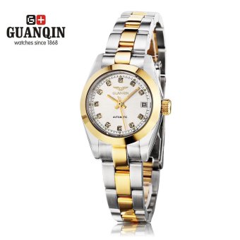 S&L GUANQIN GQ70005 - 1A Women Auto Mechanical Watch Artificial Diamond Scales Date Female Wristwatch (Gold) - intl  