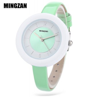 S&L MINGZAN 6213 Female Quartz Watch Daily Water Resistance Slender Leather Band Wristwatch (Green) - intl  