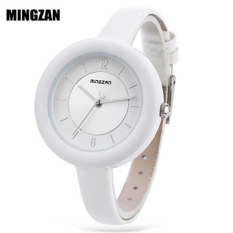 S&L MINGZAN 6213 Female Quartz Watch Daily Water Resistance Slender Leather Band Wristwatch (White) - intl  