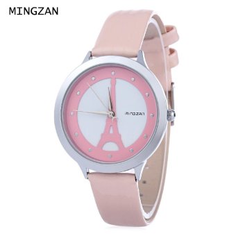 S&L MINGZAN 6222 Women Quartz Watch Tower Pattern Dial Daily Water Resistance Female Wristwatch (Pink) - intl  