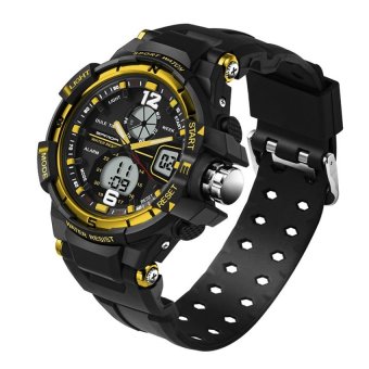 SANDA Fashion Watch Men G Style Waterproof LED Sports MilitaryWatches Shock Mens Analog Quartz Digital Watch relogiomasculino(Gold) - intl  