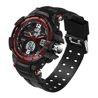 SANDA Fashion Watch Men G Style Waterproof LED Sports MilitaryWatches Shock Mens Analog Quartz Digital Watch relogiomasculino(Red) - intl  