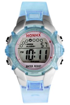 Sanwood® Boys Girls Digital LED Quartz Alarm Date Waterproof Sports Wrist Watch Blue  
