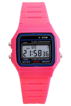 Sanwood® Unisex Electronic Plastic Multifunction LED Digital Sports Wrist Watch Rose-Red  