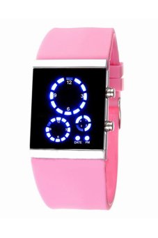 Sanwood® Unisex Silicone Strap LED Digital Sports Wrist Watch Pink  
