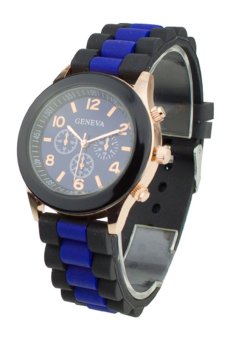 Sanwood® Women's Silicone Strap Quartz Sports Wrist Watch Dark Blue  