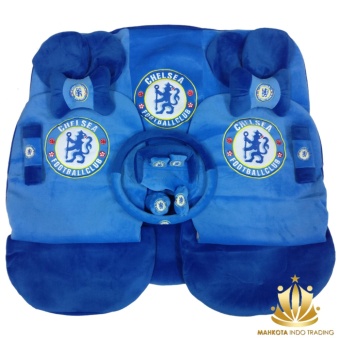 Gambar Sarung Jok 24in1   Car Set   Bantal Mobil Chelsea FC Avanza, Xenia, Innova, Rush, Terios, March, dll (Head rest Tidak Menyatu) (3 Baris)