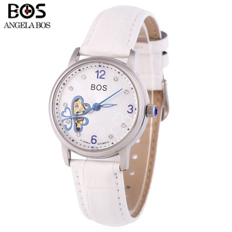 SH Angela Bos 9003 Women Automatic Wind Mechanical Watch Artificial Diamond Dial Hollow Pointer 10ATM Wristwatch White White - intl  