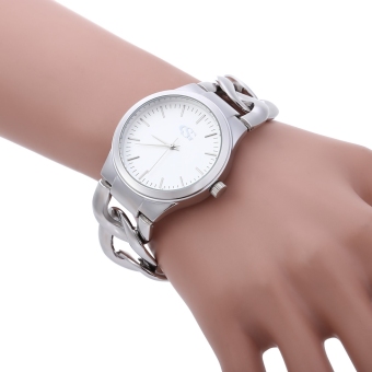 SH George Smith Female Quartz Watch Round Dial Hook-and-loop Strap Wristwatch Silver - intl  