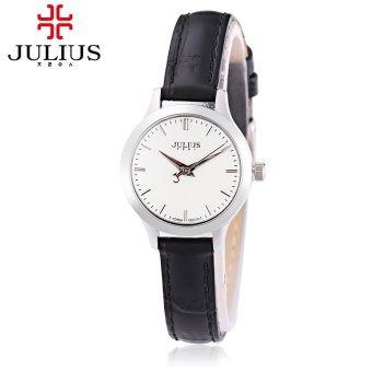 SH JULIUS JA - 709L Female Quartz Watch Slender Genuine Leather Strap 3ATM Wristwatch White - intl  