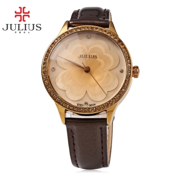 SH JULIUS JA - 803 Women Quartz Watch Artificial Diamond Dial Water Resistance Wristwatch Coffee - intl  