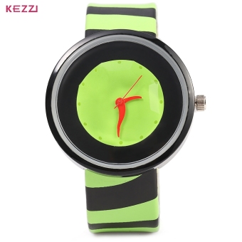 SH KEZZI 654 Women Quartz Watch Zebra Stripe Band Fashional Wristwatch Green - intl  