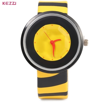 SH KEZZI 654 Women Quartz Watch Zebra Stripe Band Fashional Wristwatch Yellow - intl  