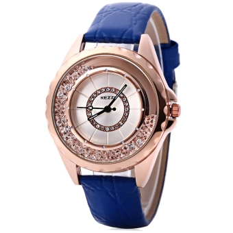 SH KEZZI K - 742 Women Quartz Watch Water Resistance Leather Band Wristwatch Blue - intl  