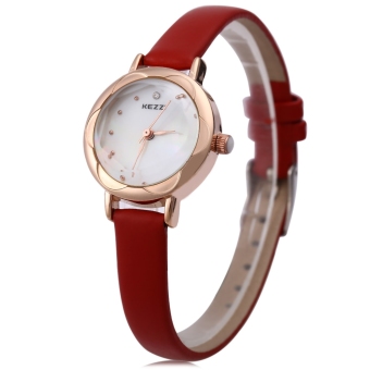 SH KEZZI K - 770 Women Quartz Watch Petal Shaped Dial Slender Band Wristwatch Red - intl  