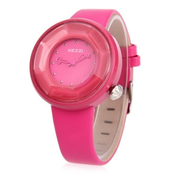 SH KEZZI K708 Female Quartz Watch Water Resistance Leather Band Cutting Surface Dial Wristwatch - intl  