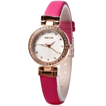 SH KEZZI KW - 978 Women Quartz Watch Fashion Artificial Diamond Dial Wristwatch Red - intl  