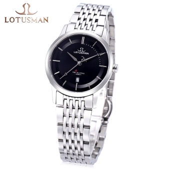 SH LOTUSMAN DL899SWA Female Quartz Watch Calendar Ultra-thin Dial Water Resistance Wristwatch Black Black - intl  