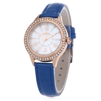 SH Margues M - 3029 Stylish Women Quartz Watch 30M Water Resistance Shell Rhinestone Dial Wristwatch Blue - intl  