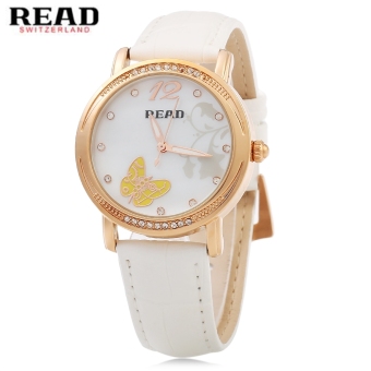 SH READ R21494 Women Quartz Watch 3ATM Luminous Artificial Diamond Dial Mineral Glass Mirror Wristwatch White - intl  