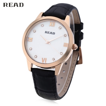 SH READ R21575 Women Quartz Watch Mineral Glass Mirror Artificial Diamond Dial 3ATM Wristwatch Black Black - intl  