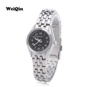 SH WEIQIN W4368L Women Quartz Watch Business Style Hardlex Glass Mirror Stainless Steel Strap Wristwatch Black - intl  