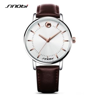 SINOBI 2016 Luxury Brand Mens Business Leather Wrist Watches MalesCasual Museum Watch Rose Gold Nail Gents Quartz Wristwatches - intl  