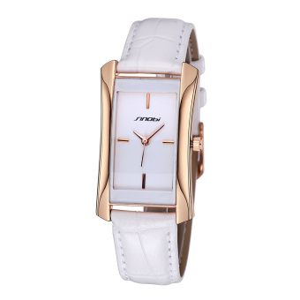 SINOBI Brand Women's Fashion Gold Rectangle Dial Quartz Watches 268503(White) - Intl  