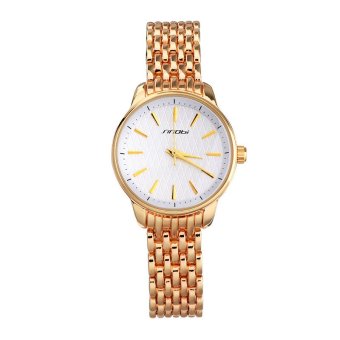 SINOBI Female Quartz Watches Rose Gold Stainless Steel Watchband Women Fashion Wristwatches  