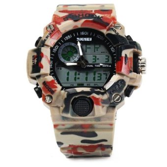 SKMEI 0939 MULTIFUNCTION SPORTS LED WATCH (RED CAMO) - intl  