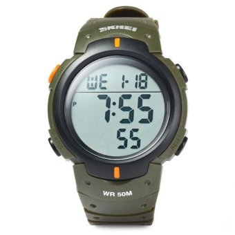 SKMEI 1068 MULTIFUNCTIONAL LED MILITARY WATCH (ARMY GREEN)(Not Specified)(OVERSEAS) - intl  