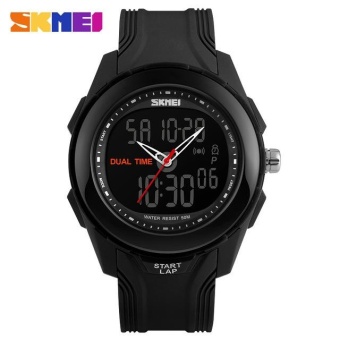 SKMEI 1157 Men's Analog Quartz Watch Digital LED Electronic Watch Army Military Sport Watch Black - intl  