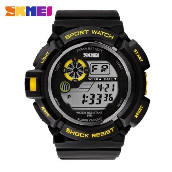 SKMEI Digital Watch Men Military Army Watch 50M Water ResistantDate Calendar LED Outdoor Sports Watches Relogio Masculino 0939Yellow - intl  